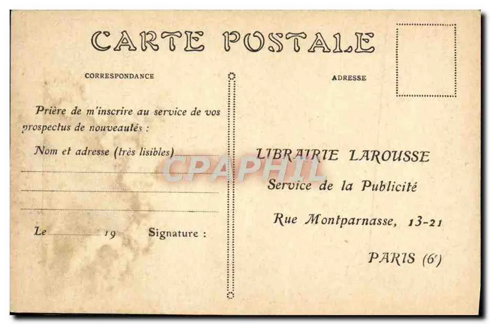 Südkalifornien — Betonstraße mit Palmen — Librairie Larousse - Rückseite