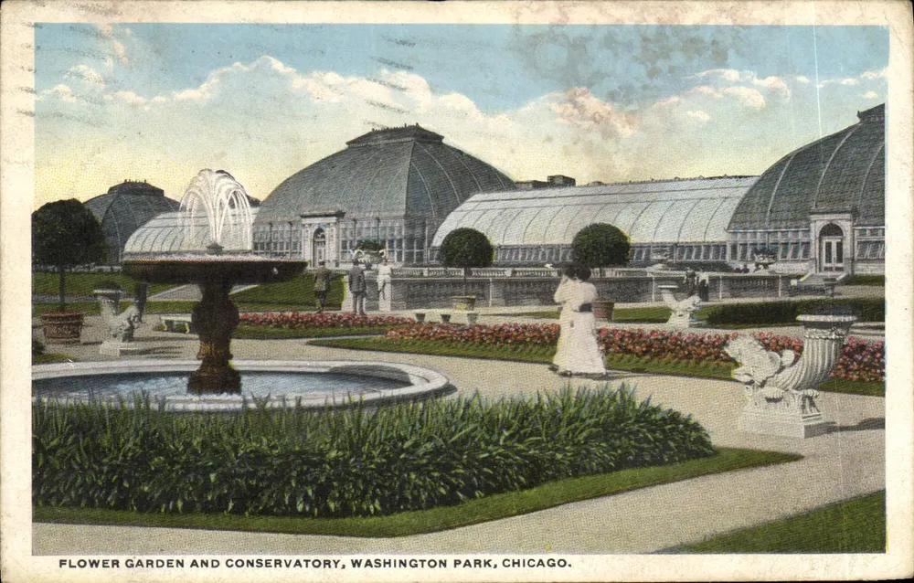 Garten der Blumen und Conservatorium, Washington Park, Chicago - Vorderseite