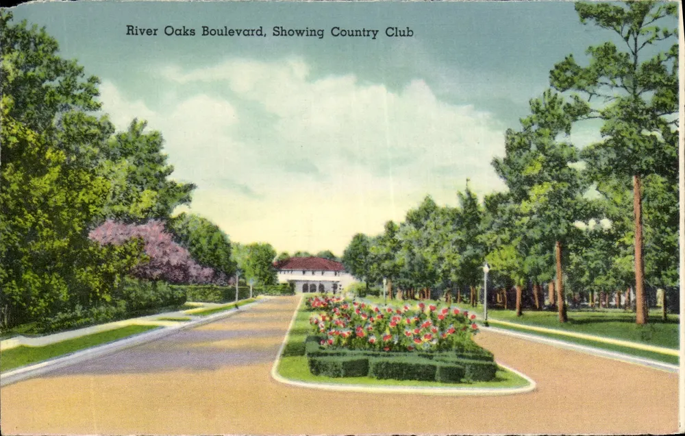River Oaks Boulevard, Showing Country Club — Houston, Texas - Vorderseite