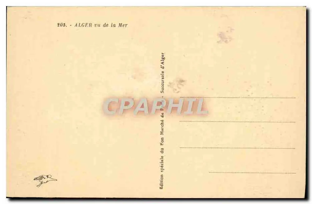 Algésiras — vue du port — éditeur : Édition spéciale du Fon Marché de Paris - Verso