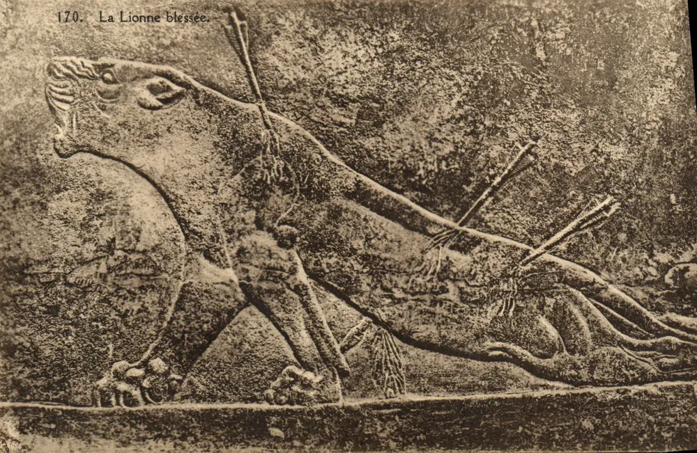 La lionessa ferita — scultura antica — Maison d'Art, Bruxelles, n° 170 - Recto