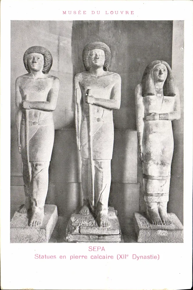 Kalkstein-Statuen — 12. Dynastie — Musée du Louvre — SEPA - Vorderseite