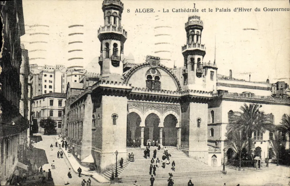 Alger — Die Kathedrale und das Winterpalais des Gouverneurs - Vorderseite