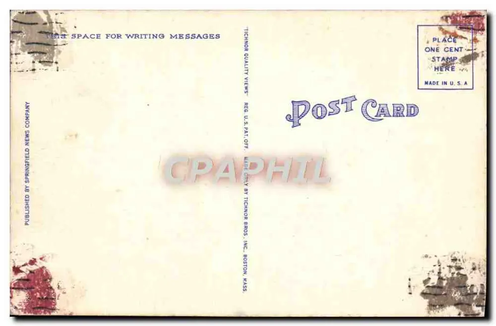 Vista general del Springfield College, Springfield, Mass. — editor Technor Bros. Inc., Boston, n° 32 - Reverso