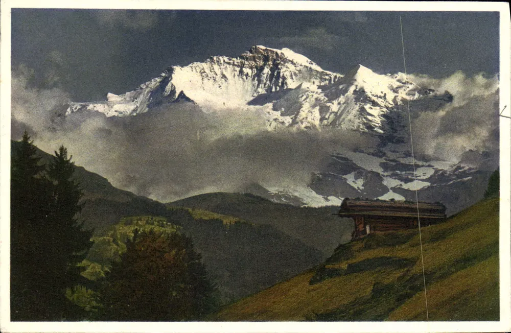 De Jungfrau bij zonsondergang — uitgave Thore Oyger, A 5555 - Voorkant
