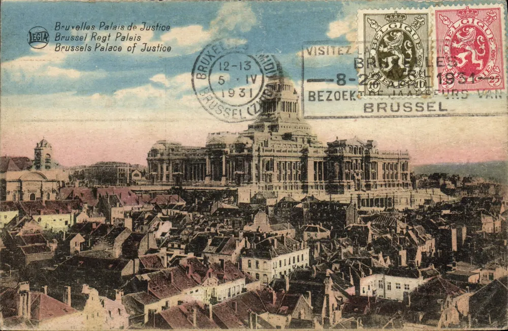 Bruxelas — Palácio de Justiça — vista aérea — Édition F.V. Bruxelles - Frente