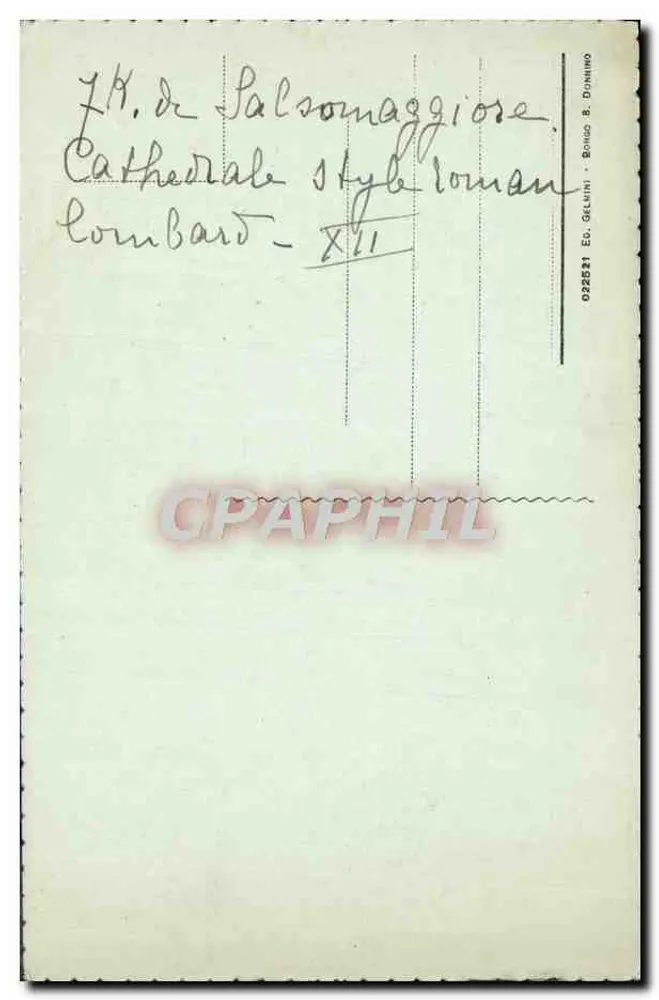 Borgo S. Donnino - Facciata del Duomo — Editor Ed. Gelmini, n° 022521 - Reverso