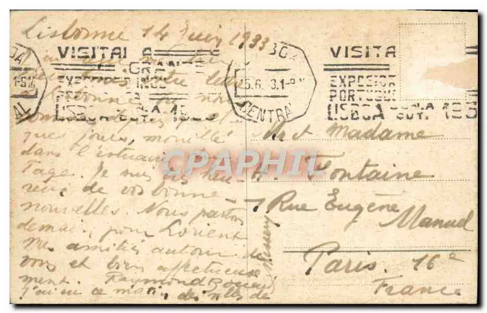Lisbona - Widok panoramiczny — wydawca nieznany, numer serii nieczytelny - Rewers