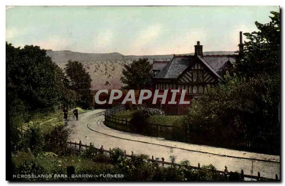 Crosslands Park, Barrow-in-Furness — Ansicht der Straße und des Gebäudes — unbekannter Verlag - Vorderseite