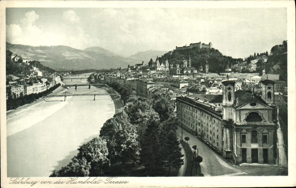 Salzburg von der Humboldt-Terasse — Panoramablick — Kupferdruckkarte Nr. 4397 - Vorderseite