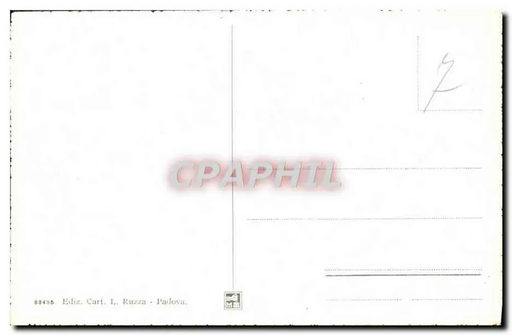 Padova - R. Università - Cortile — uitgever L. Ruzza, n° 88485 - Achterkant