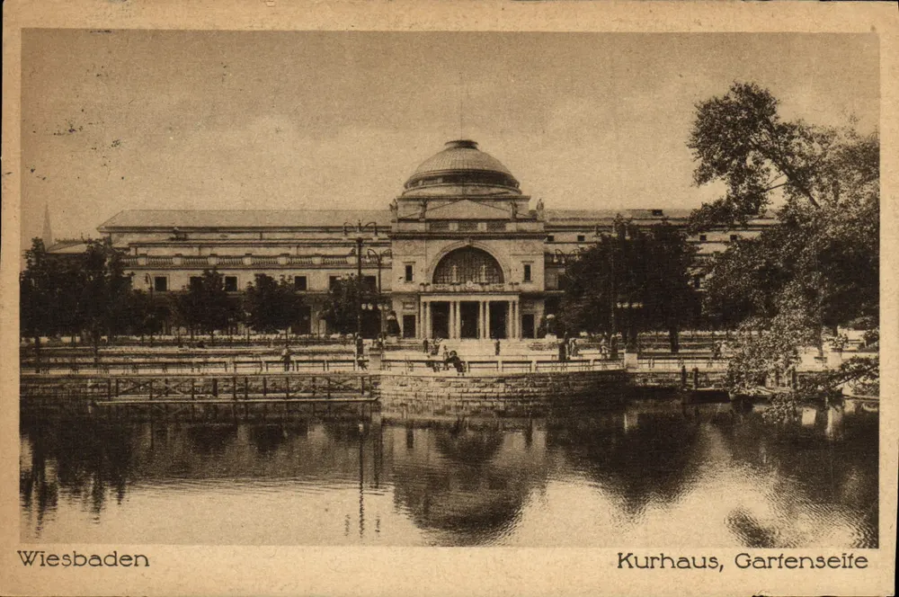 Wiesbaden — Kurhaus, Garfenseite — Photogravure, Postdruck - Frente