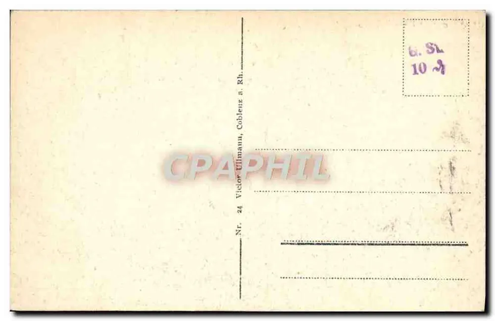 Coblence a. Rhein — Paardenspoor van keizer Wilhelm — Victor Uilmann, Nr. 24 - Achterkant