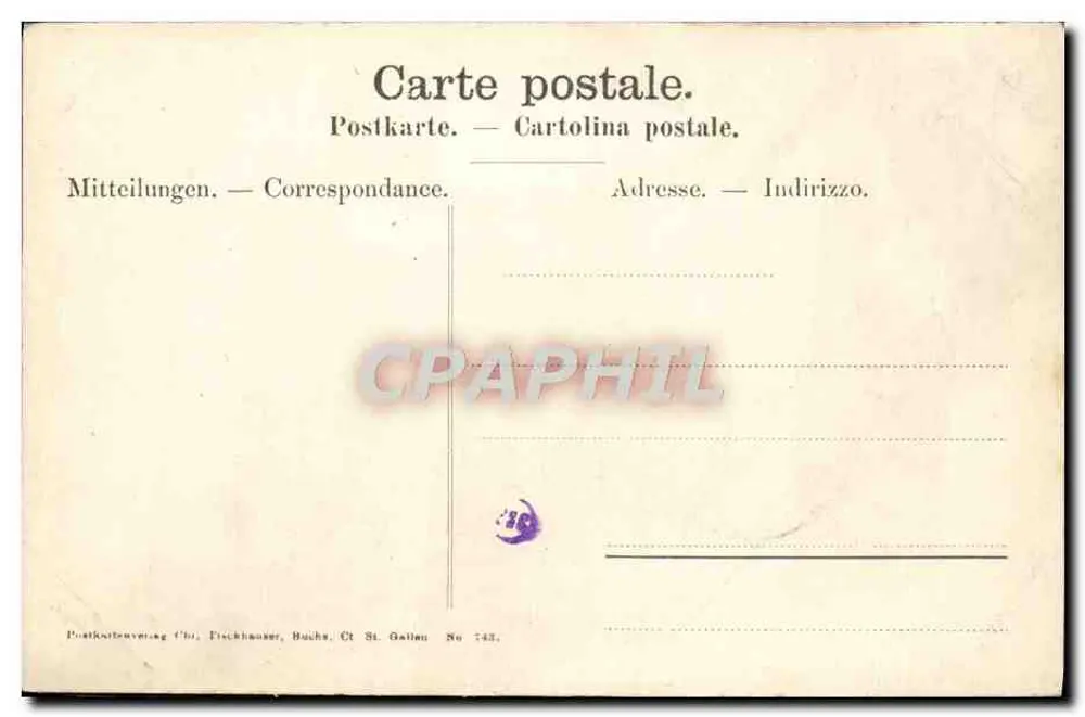 Schloss Sargans mit den Grauen Hörnern — vista do castelo e das montanhas — editor Postkartenverlag Ch. Fischbacher, Buchs, Ct. St. Gallen, n° 143 - Verso