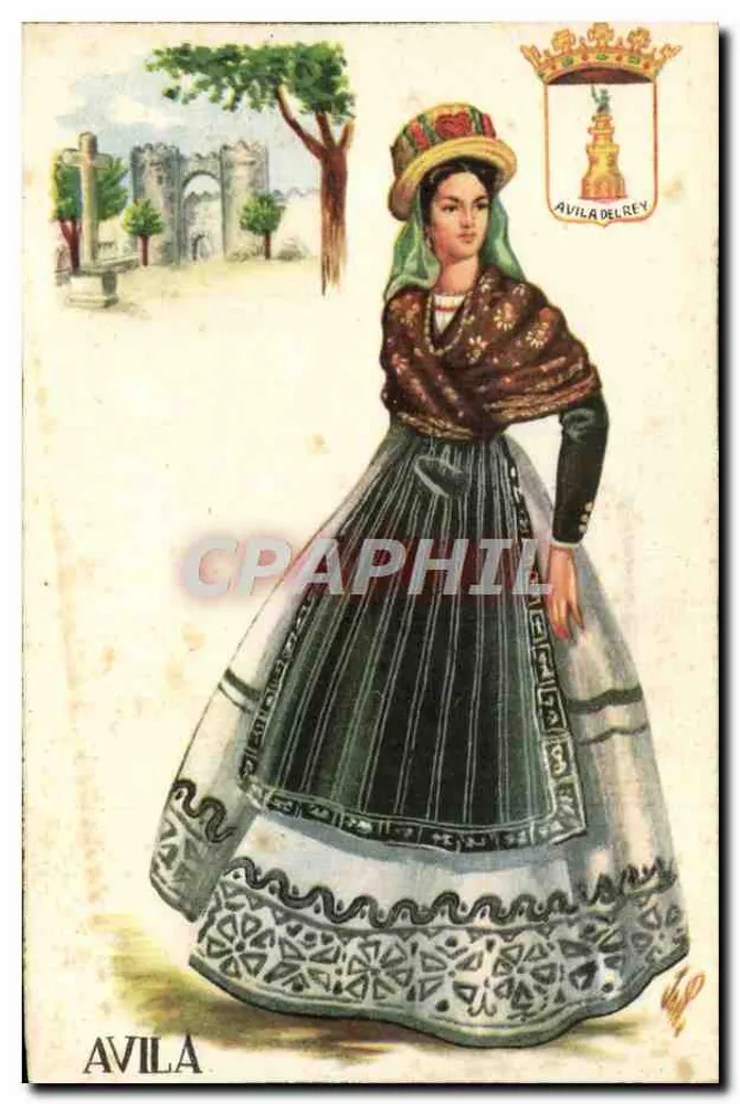 Mulher em traje tradicional de Avila del Rey — editor I.C. Coll, série XI, n°19 - Frente