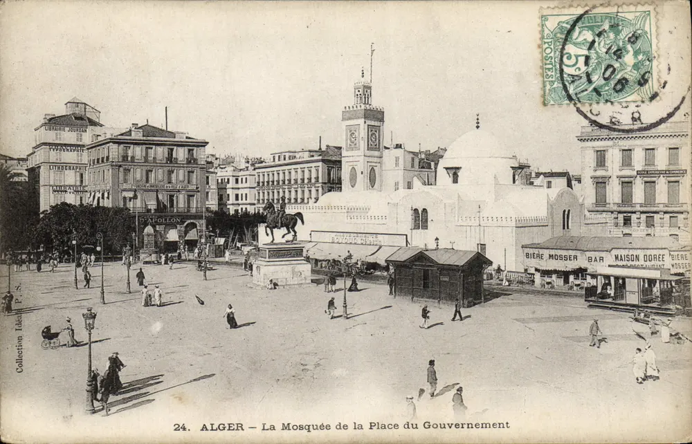 Alger — Ansicht der Moschee auf dem Place du Gouvernement — Librairie Jourdan, Verlag - Vorderseite