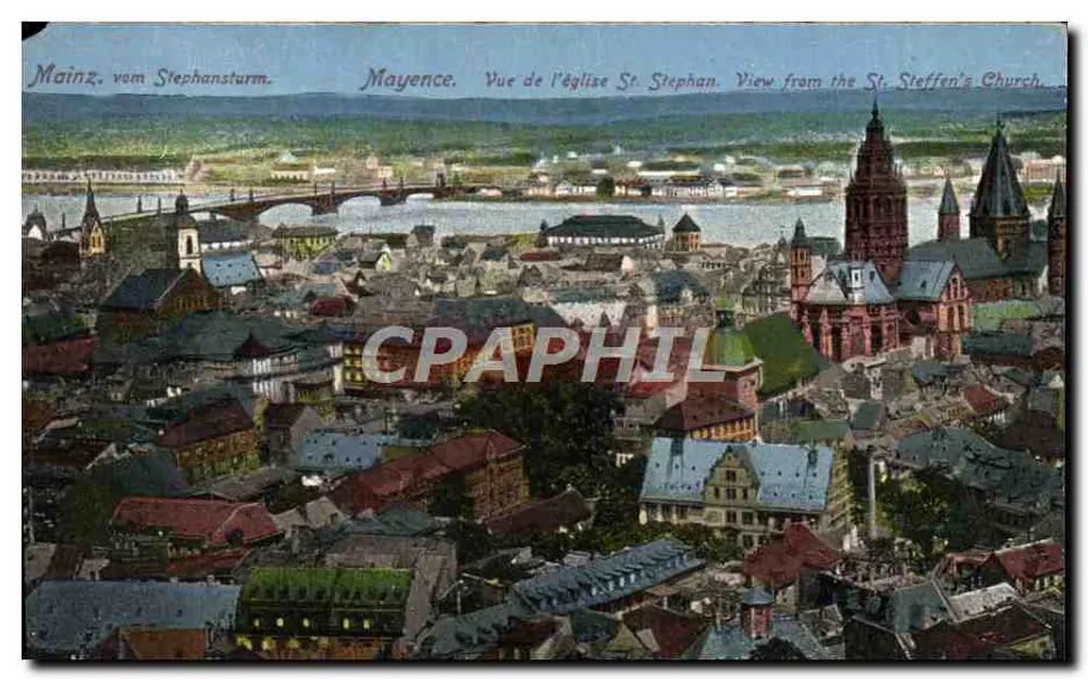 Mayence — vista da igreja St. Stephan — editor K.S.M. n° 88 - Frente
