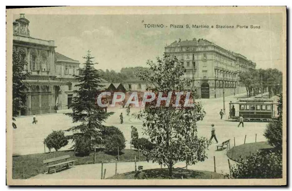 Turin - Piazza S. Marliño und Bahnhof Porta Susa — Verlag E. Bianchi, n° 3545 - Vorderseite