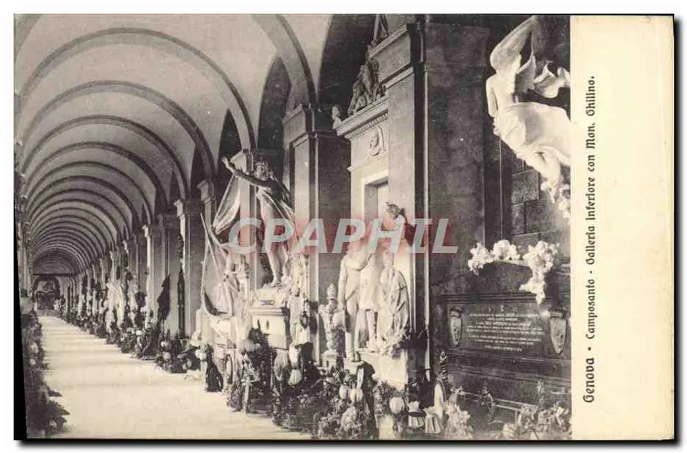 Untere Galerie mit Mon. Ghilino - Camposanto - Genua - Vorderseite