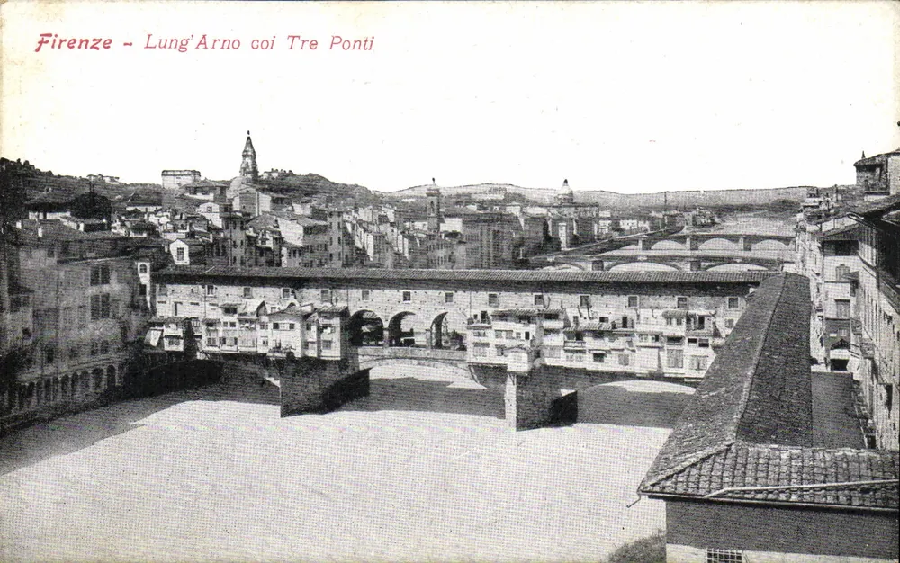 Firenze - Lung'Arno coi Tre Ponti — Rev. Stampa Milano n° 3826 - Frente