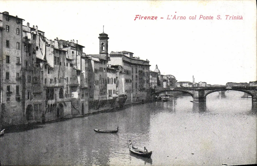 Florenz - Der Arno mit dem Ponte S. Trinità — Verlag Viato Rev. Stampe - Milano, Nr. 3824 - Vorderseite