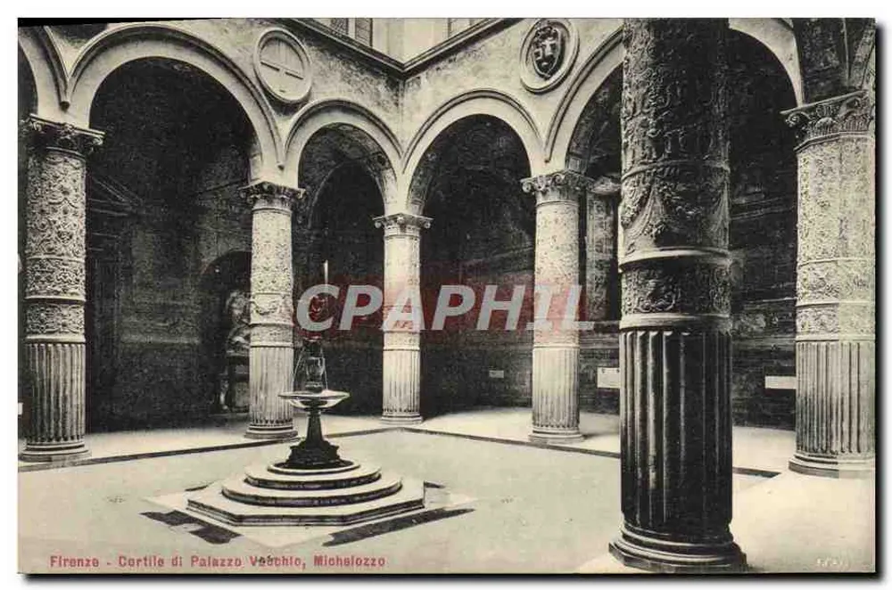 Firenze - Cortile di Palazzo Vecchio, Michelozzo - Frente