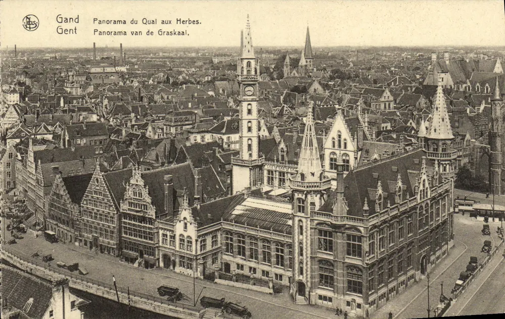 Gand - Panorama du Qual aux Herbes — éditeur Neils, n° de série non visible - Vorderseite