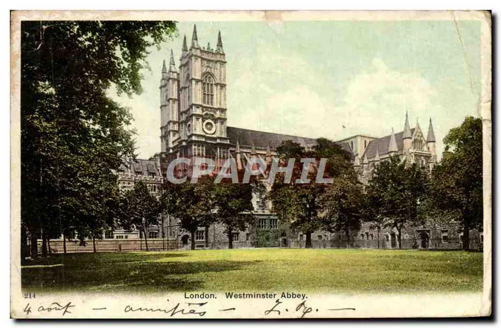 Westminster Abbey — vue de la façade et du clocher — éditeur anonyme, n° 214 - Frente