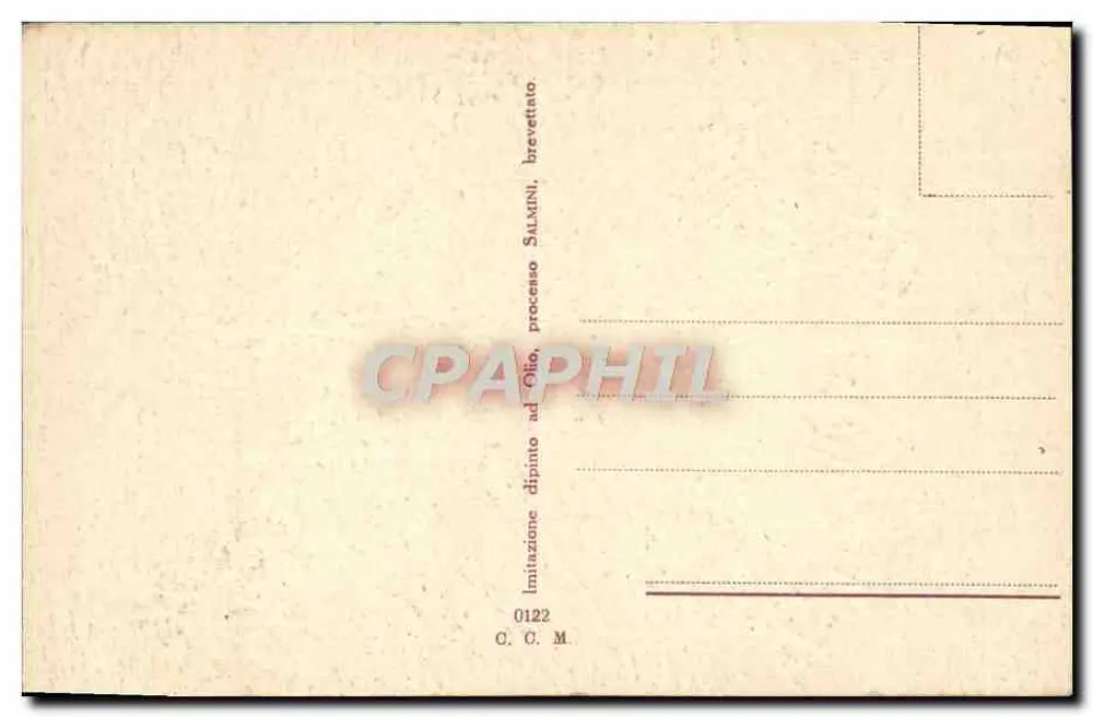 Paisagem montanhosa nevada — cavalos pastando — editor SALMINI, n° 0122 - Verso