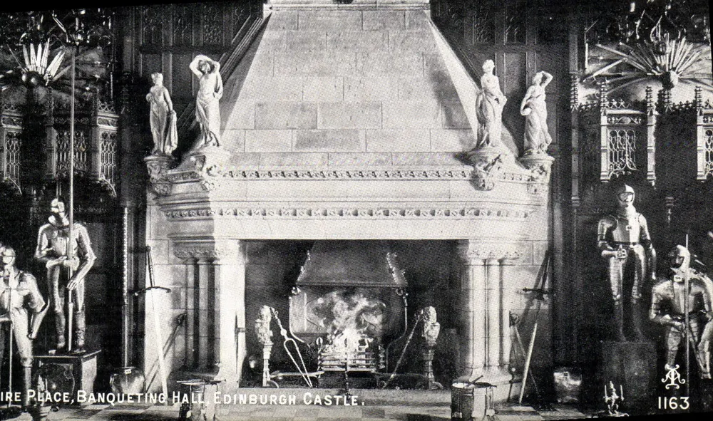 Banquet Chamber, Edinburgh Castle — Rekonstruktion eines Herdes aus dem Jahr 1502 — Verlag A. Ingib, Calton Hill, n° 1163 - Vorderseite