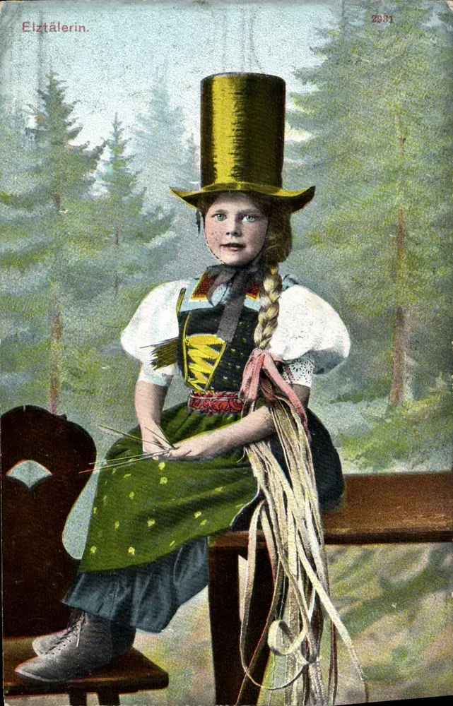 Menina em traje tradicional — Elztälerin — editor Carl Zanger, Freiburg i.B. - Frente