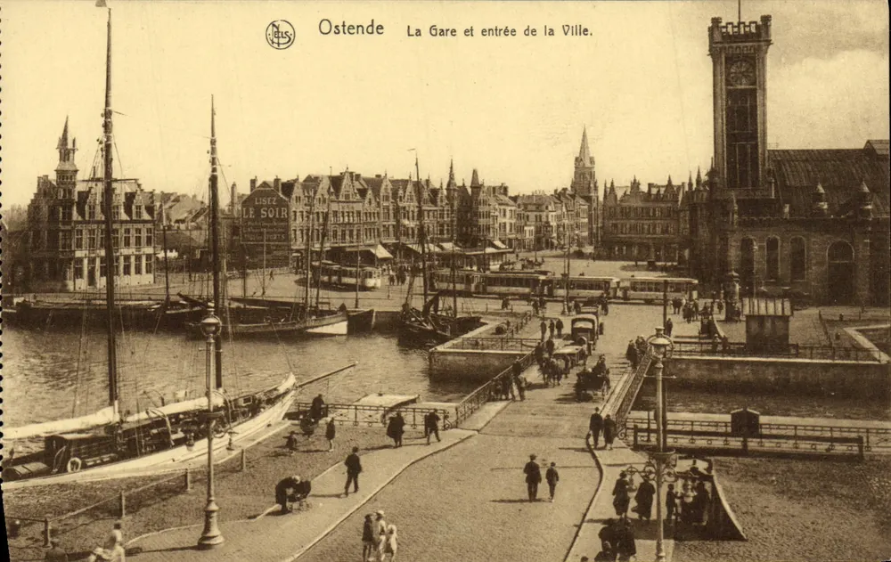 Ostend — Die Station und Eingang zur Stadt — N. RIS - Vorderseite
