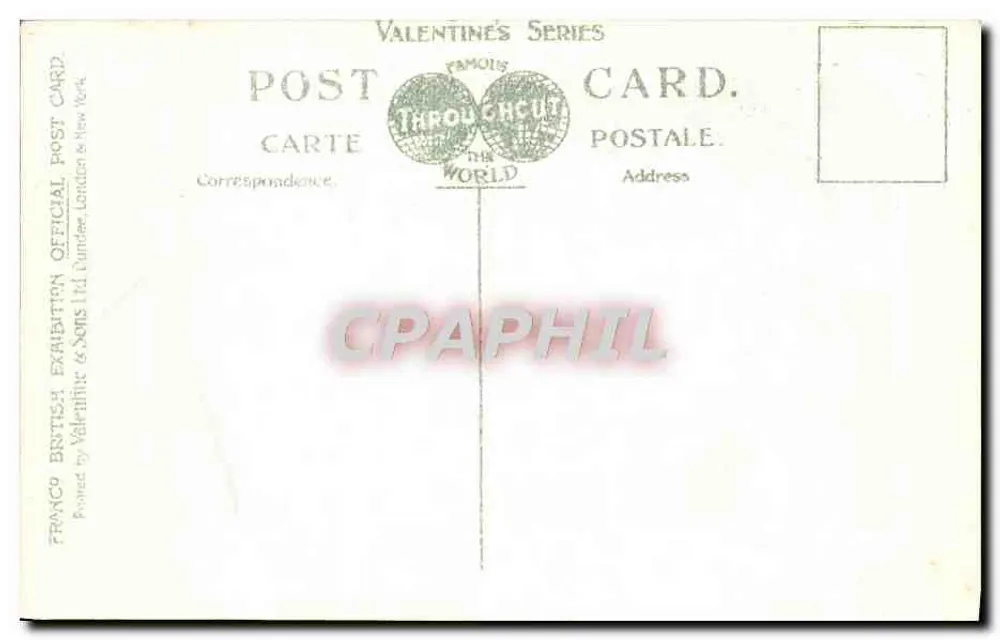 North Front, British Applied Arts Palace — Franco-British Exhibition, London 1908 — Valentine's Series - Rückseite