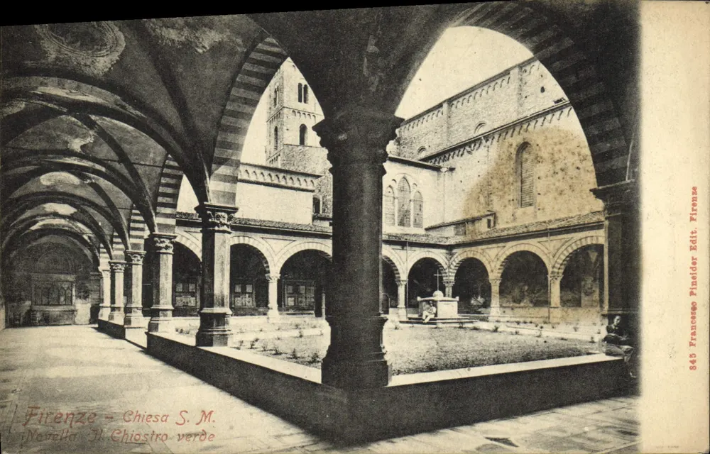 Florenz - Kirche S. M. Novella. Der grüne Cloister — Francesco Pinaelder Editore, Nr. 845 - Vorderseite