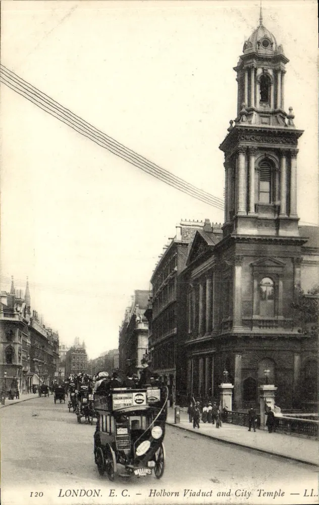 London, E.C. — Holborn Viaduct und City Temple — L.I. — Nr. 120 - Vorderseite