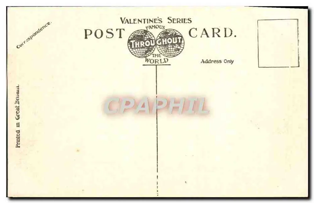 Canoe Lake, Southsea — uitzicht op het meer met gondel en gebouwen — Valentine's Series Postcard - Achterkant