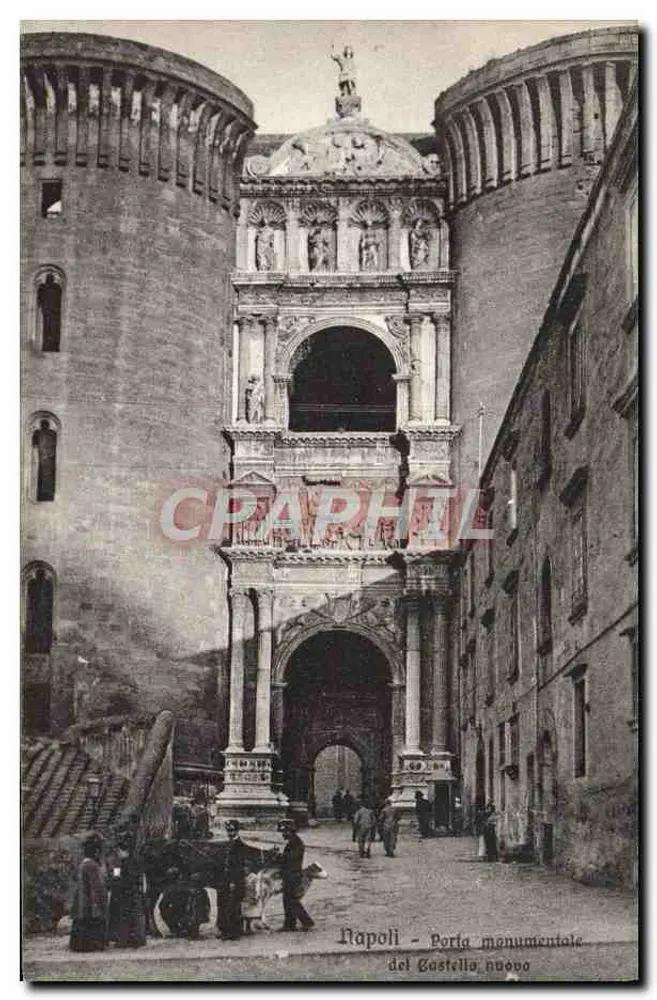 Naples - Monumentaltor des neuen Schlosses — Verlag Brunner & C., Como, Nr. 10870 - Vorderseite