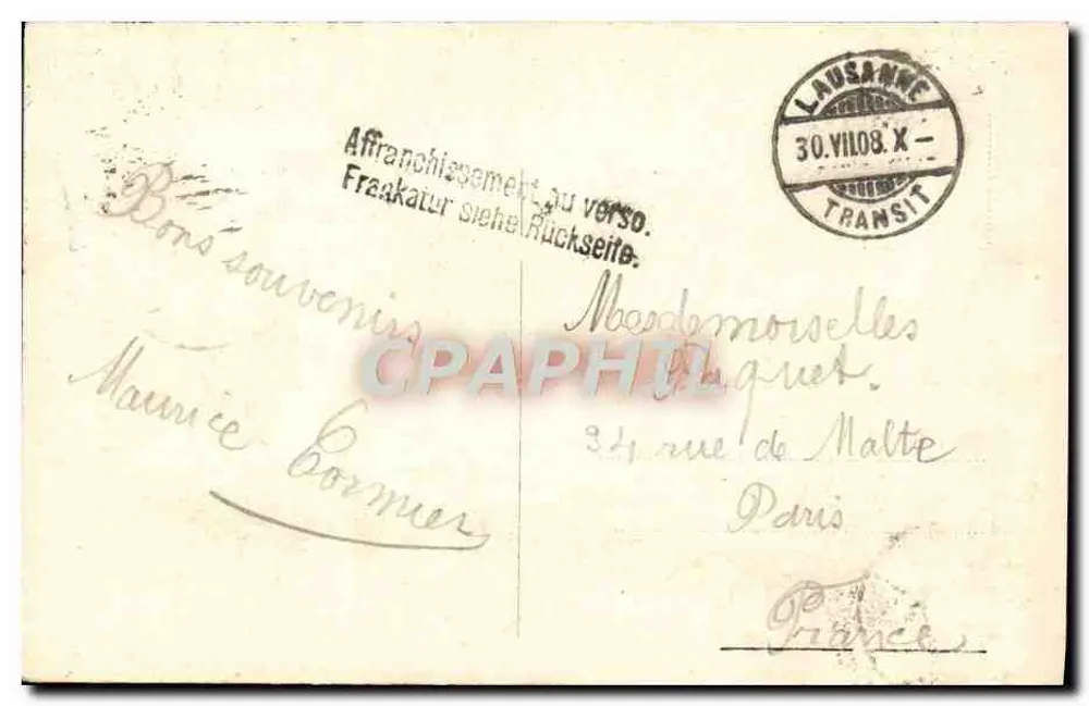 Fonte do Toleure (Jura Vaudois) — cachoeira na floresta — editor desconhecido, n° 1664 bis - Verso