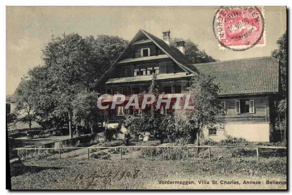 Vordermegggen, Villa St. Charles, Anhang: Bellevue — Papeterie Wegs, Lucerne - Vorderseite
