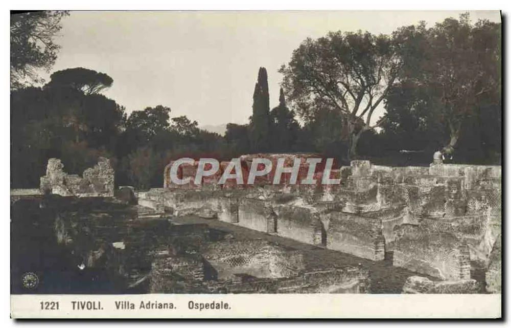 Tivoli. Villa Adriana. Ospedale — Bilhete postal antigo n°1221, editor NPG - Frente