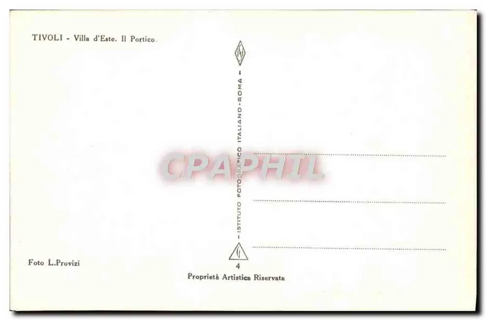 Tivoli - Villa d'Este - Il Portico — Foto L.Provizi, série 4 - Verso