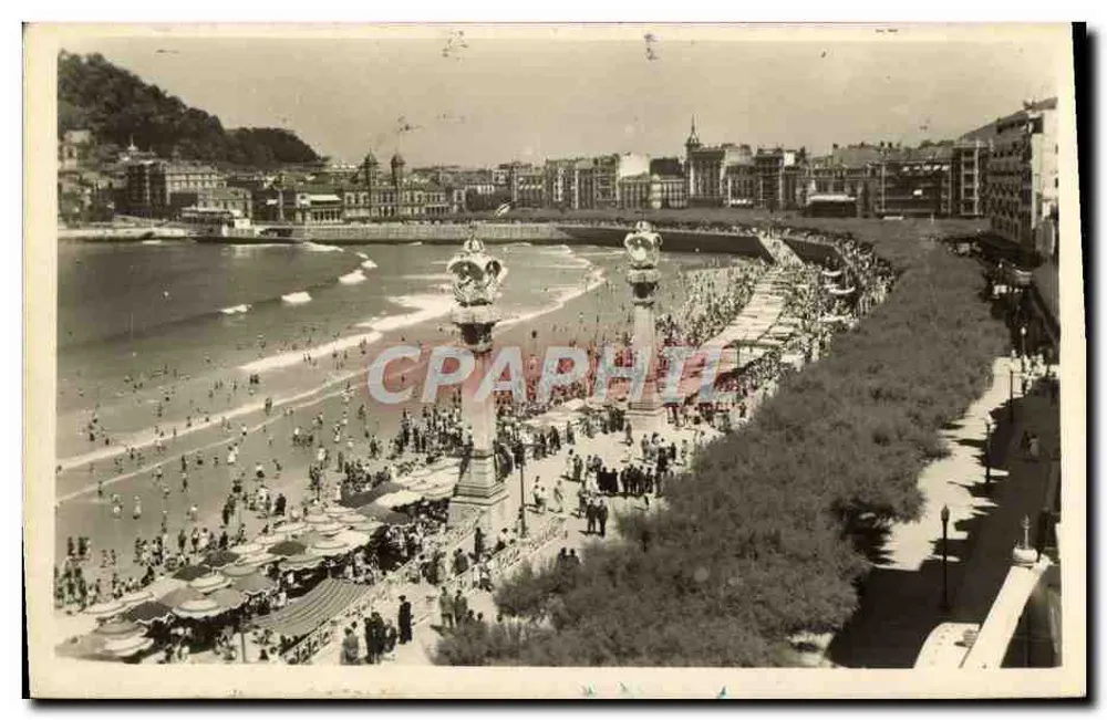 San Sebastián — La Concha-Strand — unbekannter Verlag, Seriennummer nicht sichtbar - Vorderseite
