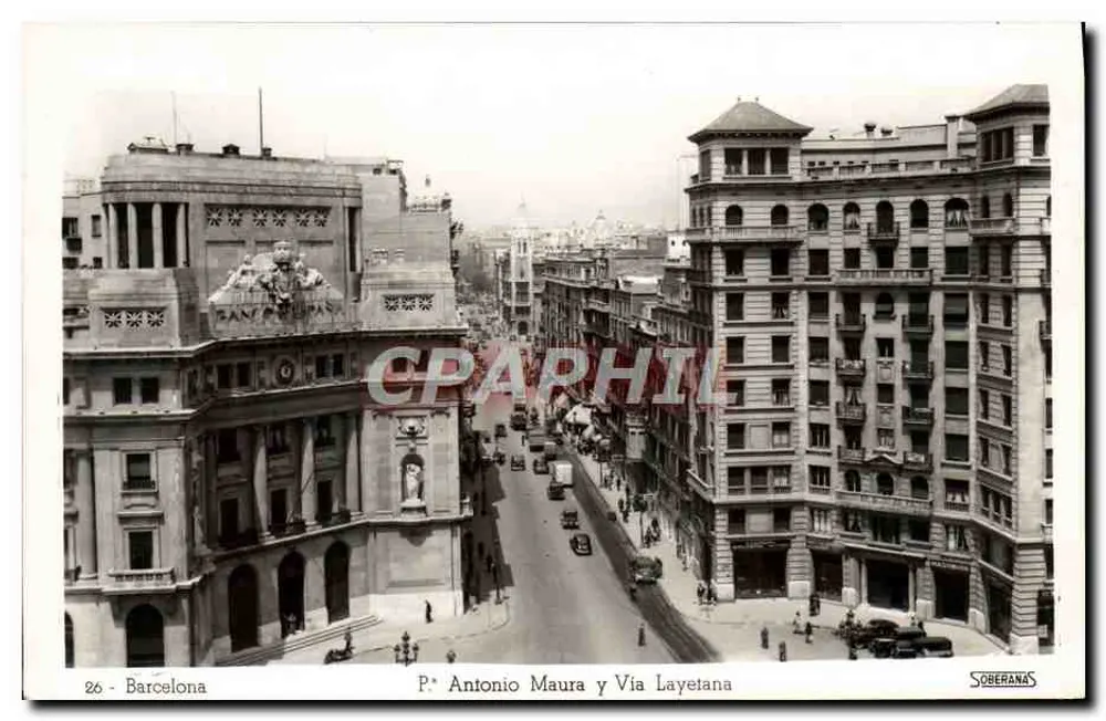 Barcelona — Kreuzung von P. Antonio Maura und Via Layetana — SOBERANAS n°26 - Vorderseite