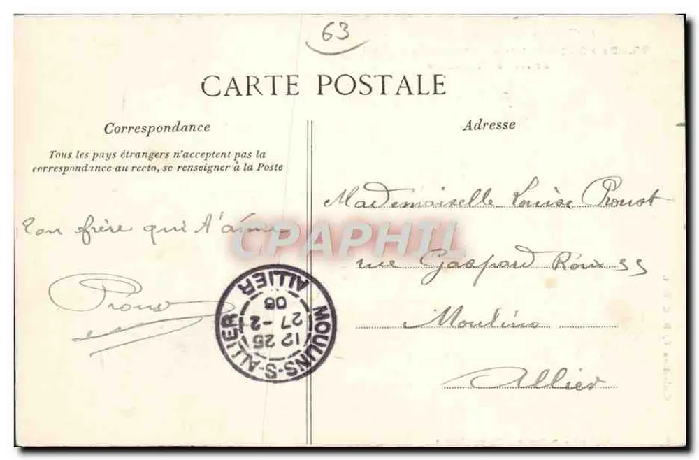 Chegada a Saint-Ours — Coleção do Circuito de Auvergne — n°75 - Verso