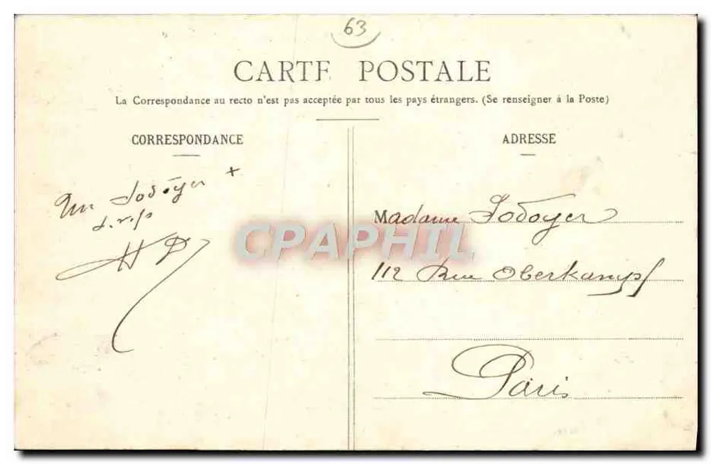 Auvergne - Le Pic de Sancy (1.886m) — Lib. Bouge-Réal, 44 Rue de l'Épée, Chermont-Perrambl - Verso