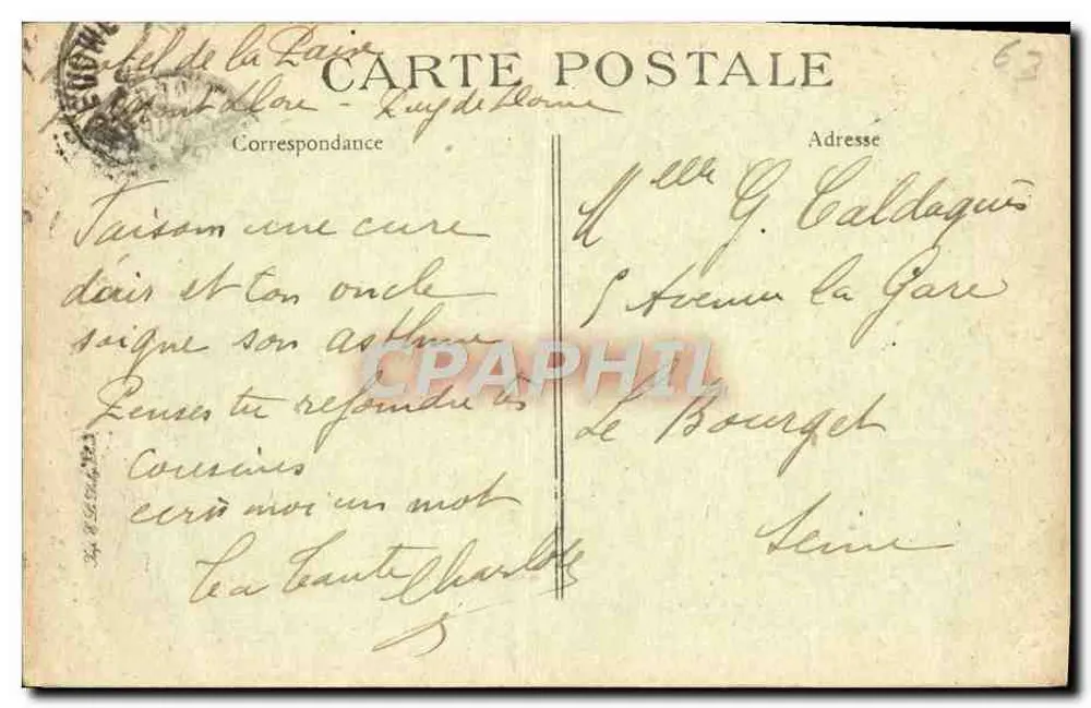 Environ du MONT-DORÉ — Le Lac de Monteineyre — Éditeur : imprimeur non visible, n° 2275 - Verso