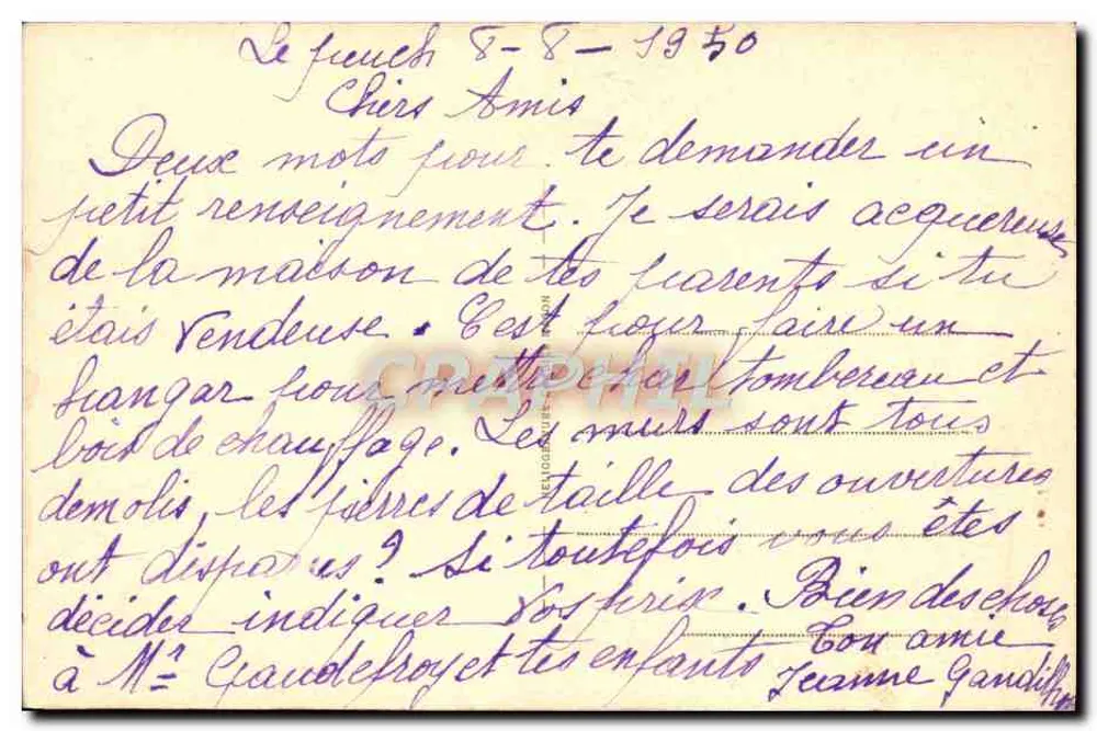 Os Auvergnats em casa — Mamãe feliz. - Verso