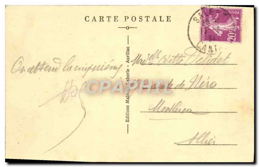 Auvergne — Grupo de Fiação — Edições Malroux-Aurillac - Verso