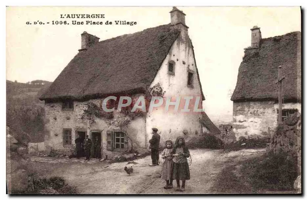 Auvergne — Ein Dorfplatz — Gouttefongeas, Verlag, Ollier (P.-d'O.) - Vorderseite