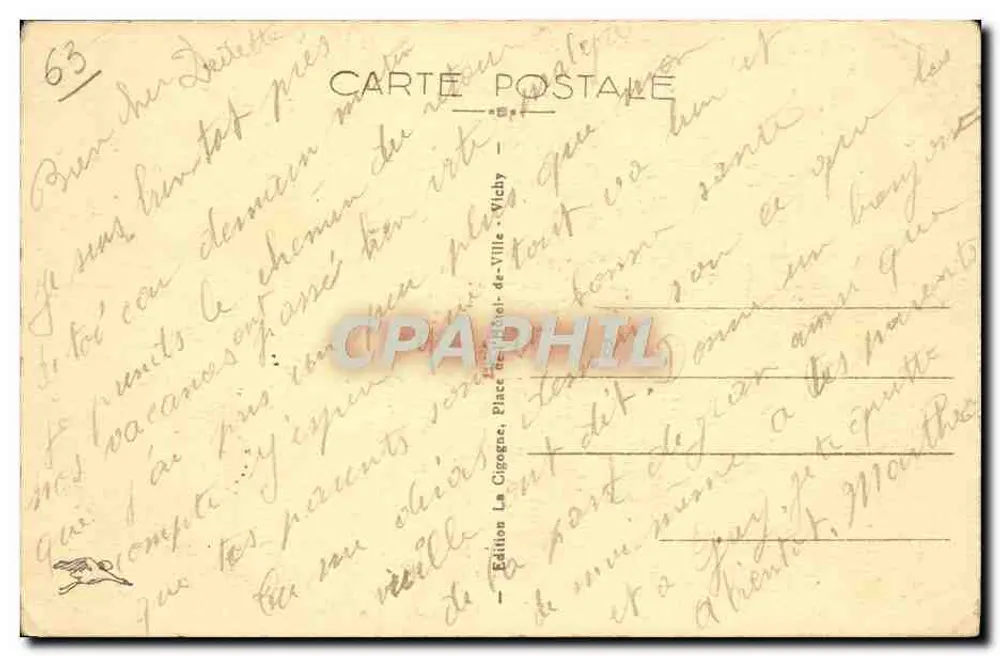 Pittoreske Auvergne — Der Étang de Chancelade von Déversoir aus gesehen — Charensat, Verleger La Cigogne - Rückseite